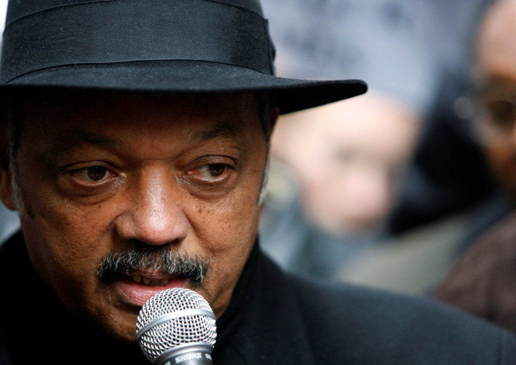 FILE PHOTO: Reverend Jesse Jackson speaks at a rally calling for an end to predatory lending practices and home foreclosur...