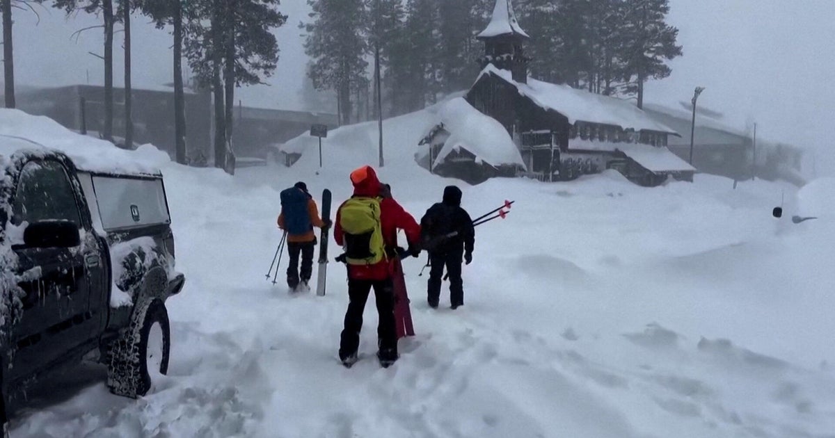 A rescue team departs to the site of an avalanche near Lake Tahoe