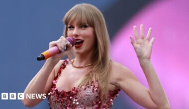 US singer Taylor Swift performs during a concert. Photo: June 2024
