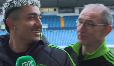 Moment O'Neill interrupts Araujo Celtic TV interview with brutal quip