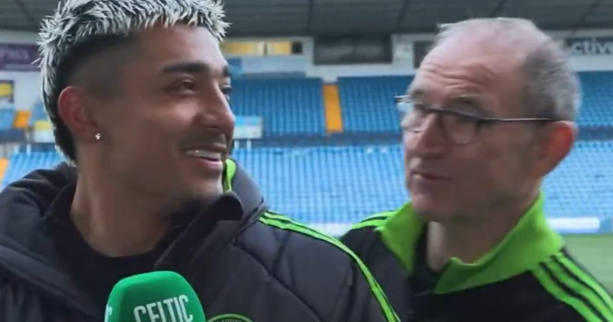 Moment O'Neill interrupts Araujo Celtic TV interview with brutal quip