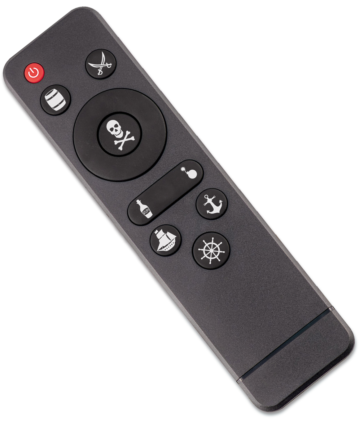 TV remote with piracy buttons.
