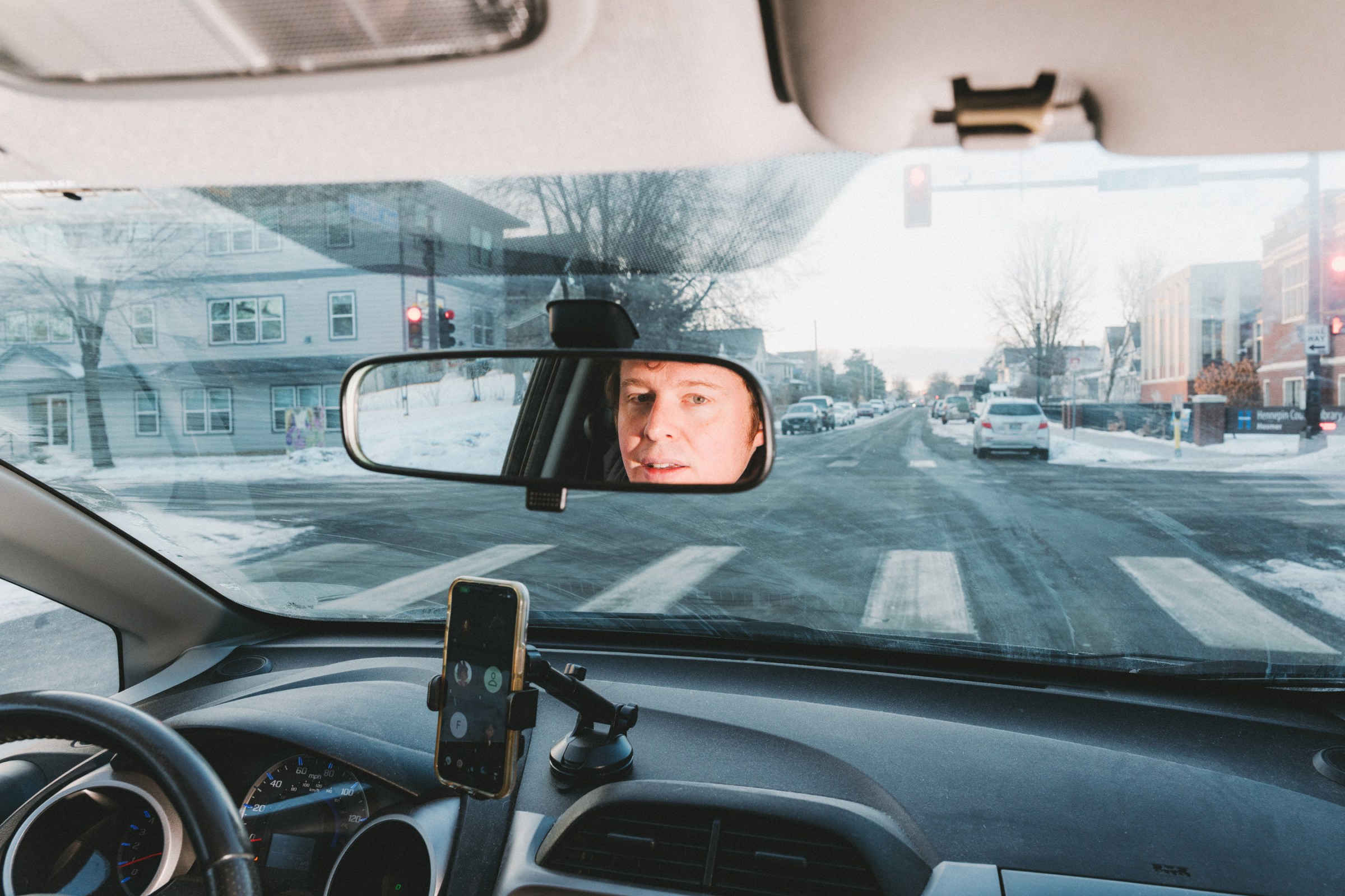 Stancil “commuting” — what Minnesotans call patrolling for ICE.