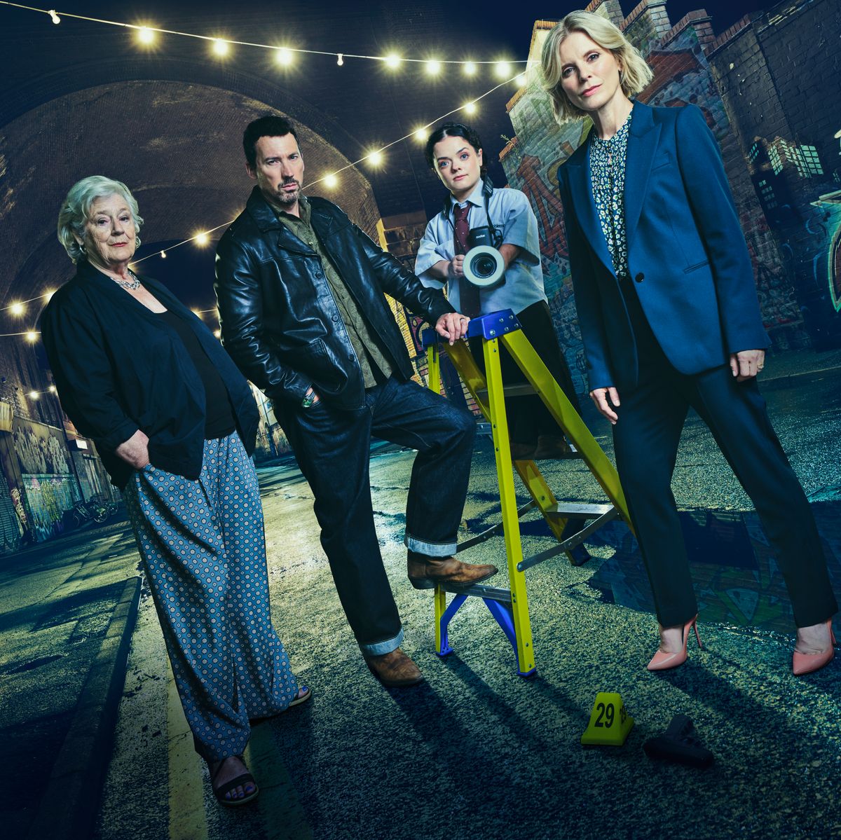 Maggie Steed as Harriet, David Caves as Jack Hodgson, Francesca Mills as Kit, and Emilia Fox as Dr Nikki Alexander