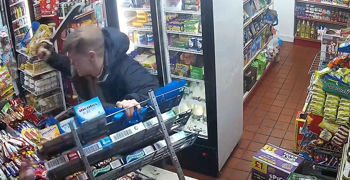 The incident was caught on CCTV