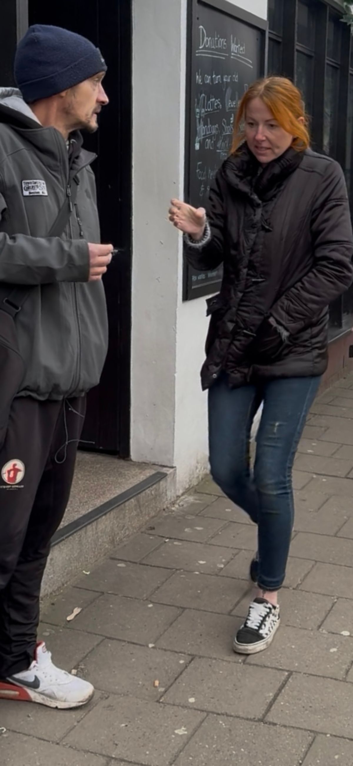 Pictured are Rebecca and Michael outside court. 