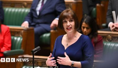 Bridget Phillipson speaks at a dispatch box in the House of Commons, with notes and microphones in front of her. Other attendees sit on the green benches, observing the proceedings.