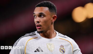 Trent Alexander-Arnold in Real Madrid's largely white home shirt