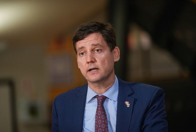 B.C. Premier David Eby speaks during a news conference in Surrey, B.C., on Thursday, Sept. 4, 2025. THE CANADIAN PRESS/Darryl Dyck