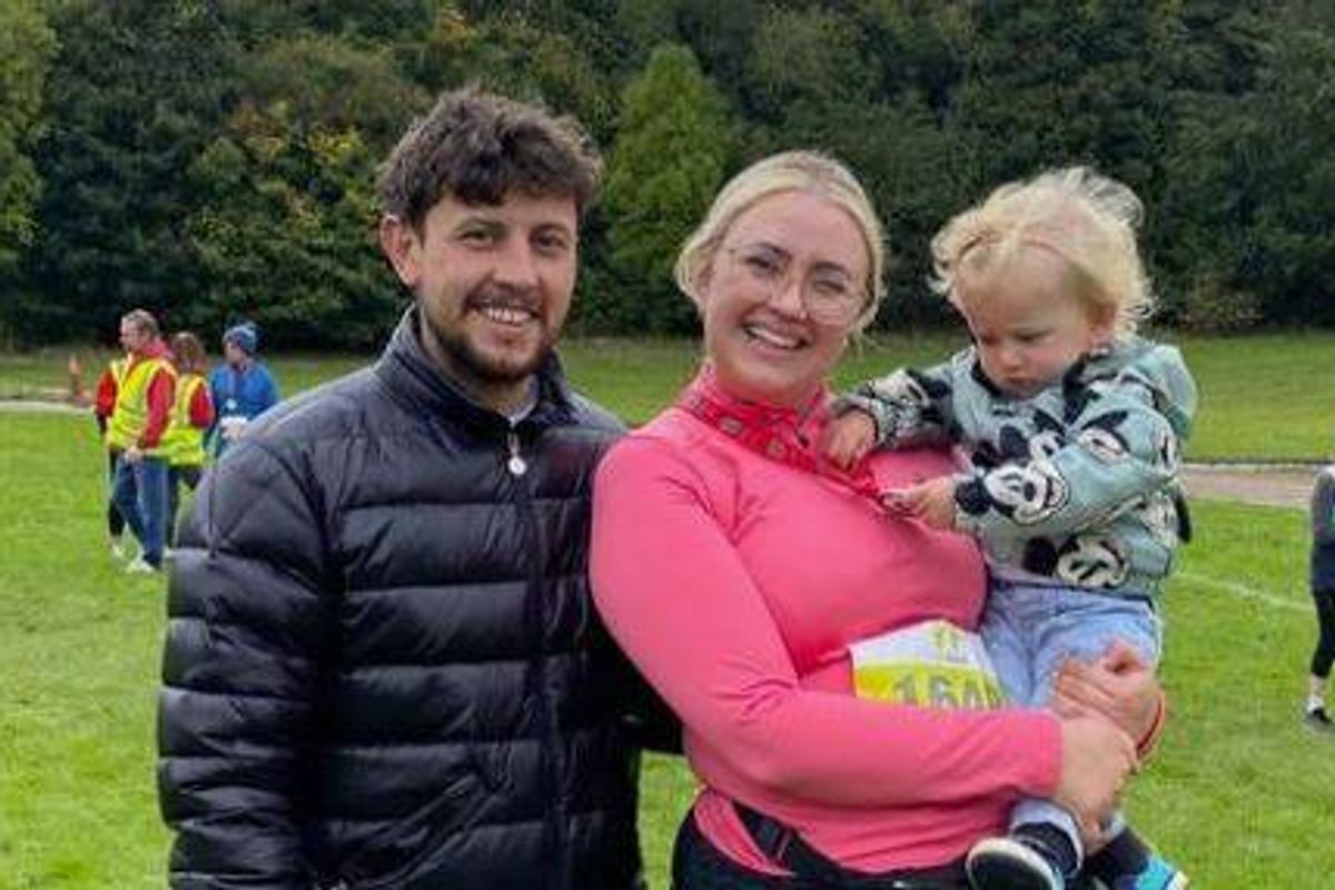 Gogglebox star Ellie Warner with her partner Nat Eddleston and their child, Ezra