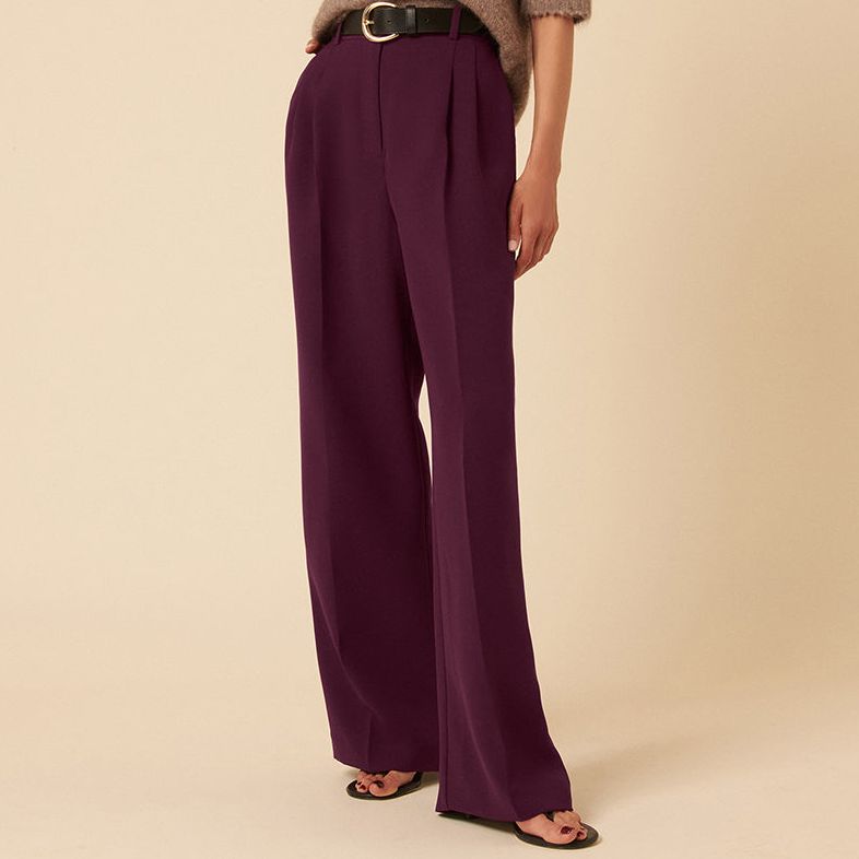 Burgundy Jax Crepe Trousers