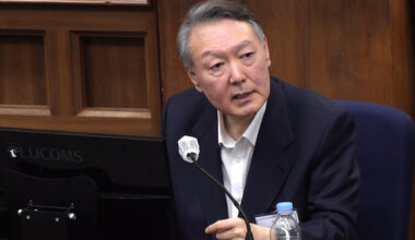 Former President Yoon Suk Yeol speaks at a hearing of his trial on insurrection charges at the Seoul Central District Court in Seocho District, southern Seoul, on Dec. 29, 2025. [YONHAP]
