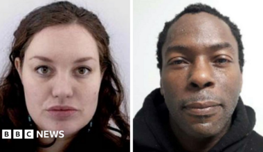 Mug shot composite of Constance Marten and Mark Gordon.