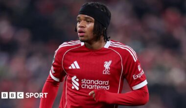 Liverpool winger Rio Ngumoha during a Champions League match