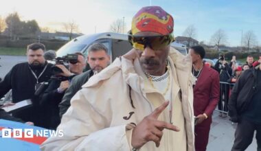 Swansea City co-owner Snoop Dogg in the stands during the Sky Bet Championship match at the Swansea.com Stadium.