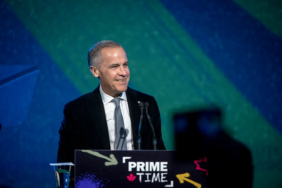 OTTAWA, ONTARIO - JANUARY 29: Canadian Prime Minister Mark Carney speaks before 