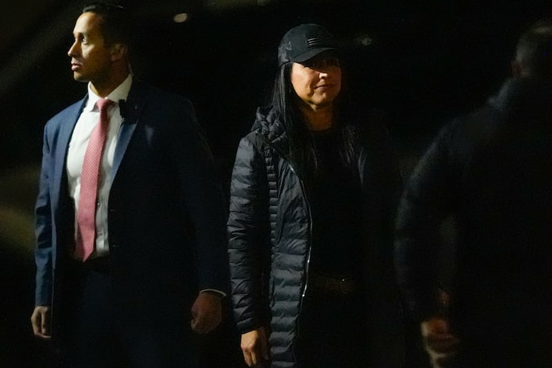 Director of National Intelligence Tulsi Gabbard enters the Fulton County Election HUB as the FBI takes Fulton County 2020 Election ballots.