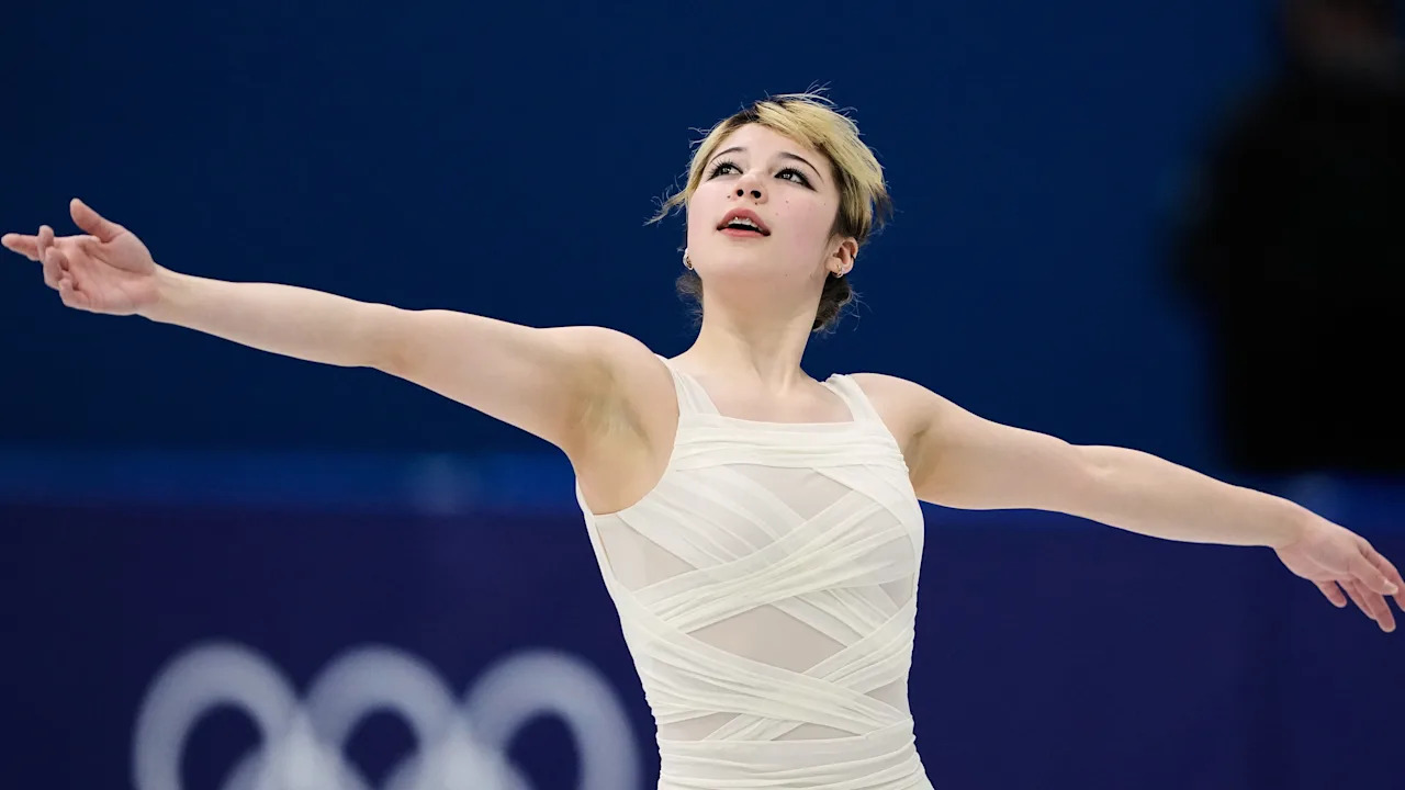 Alysa Liu of the United States competes during the women's short program figure skating at the 2026 Winter Olympics, in Milan, Italy, Tuesday, Feb. 17, 2026. (AP Photo/Natacha Pisarenko)