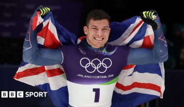 Matt Weston and Martins Dukurs hug