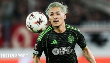 Celtic's Daizen Maeda in action during a UEFA Europa League 2025/26 Play-Off Second Leg match between VfB Stuttgart and Celtic at the MHPArena, on February 26, 2026, in Stuttgart, Germany.