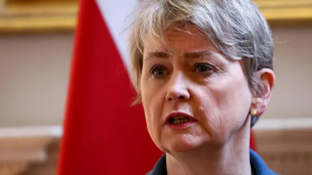 Yvette Cooper is seen up close