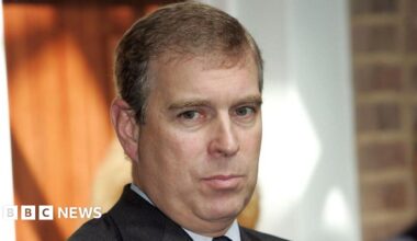 A close-up photo of the then Prince Andrew's face in 2007