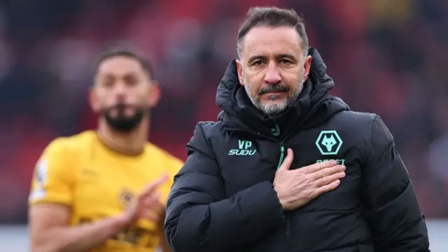 Vítor Pereira manager / head coach of Wolverhampton Wanderers reacts towards the fans