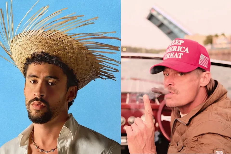 Image credit: @badbunny.brasil/Instagram; @kidrock/Instagram