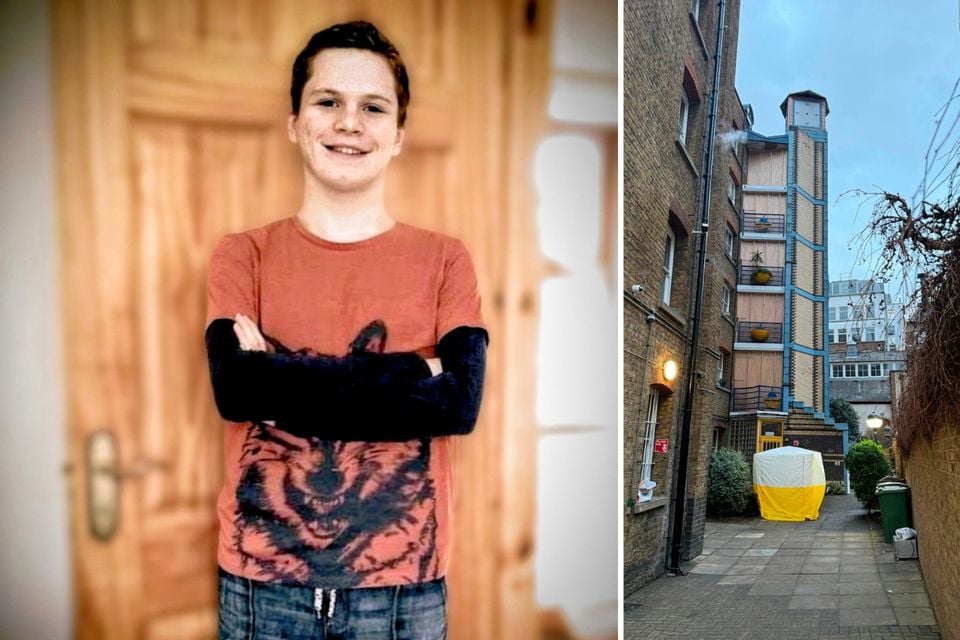 Left: Joshua Robbins. Right: The accommodation from which Joshua fell to his death