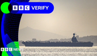 BBC Verify: USS Gerald R Ford seen entering Mediterranean as US military build-up continues