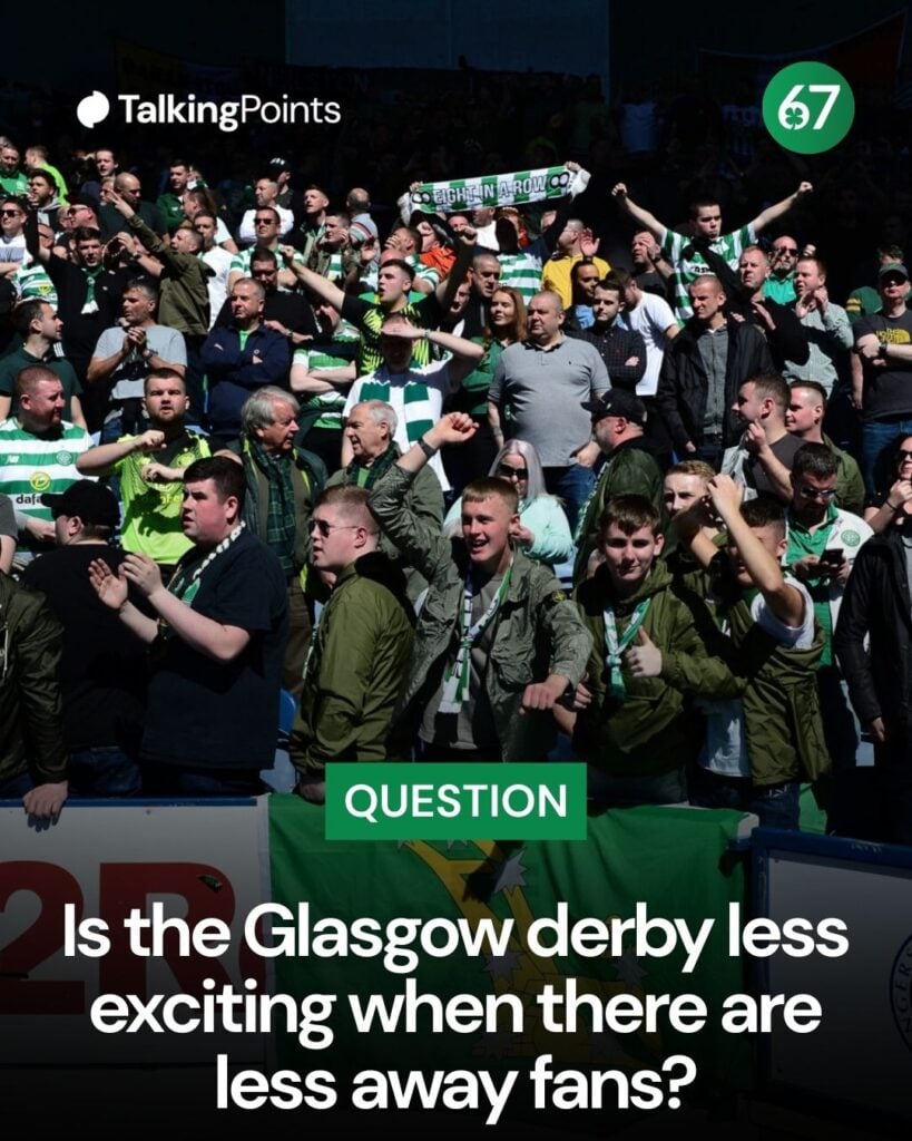 Celtic fans enjoying the sunny weather at Ibrox Stadium ahead of the Ladbrokes Scottish Premiership match between Rangers and Celtic