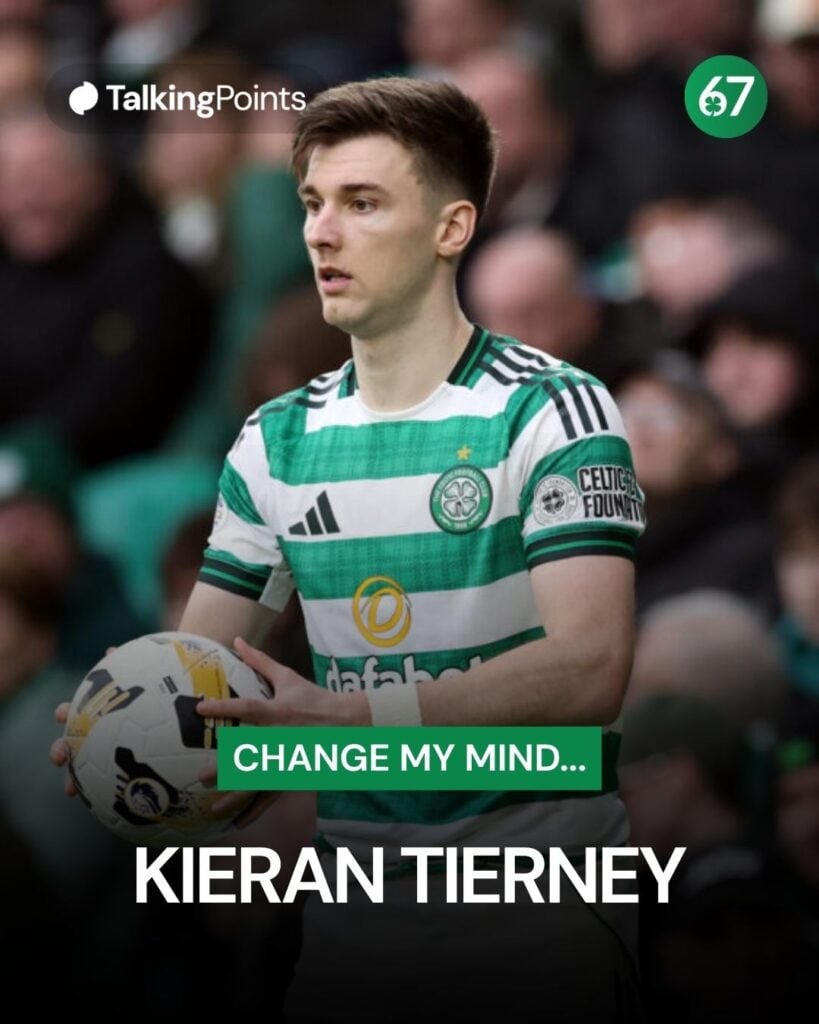 Kieran Tierney of Celtic is seen during the William Hill Premiership match between Celtic and Falkirk