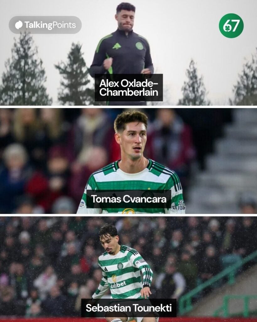 A graphic featuring Sebastian Tounekti, Alex Oxlade-Chamberlain and Tomas Cvancara