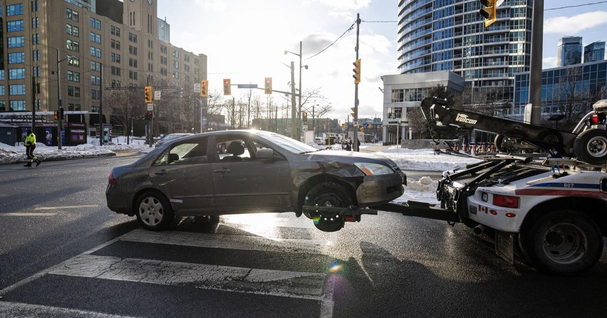 Man arrested for allegedly driving stolen car into the Queens Quay streetcar tunnel. Service resumes after four hours - Toronto Star