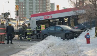 10 in hospital following Brampton crash involving a bus