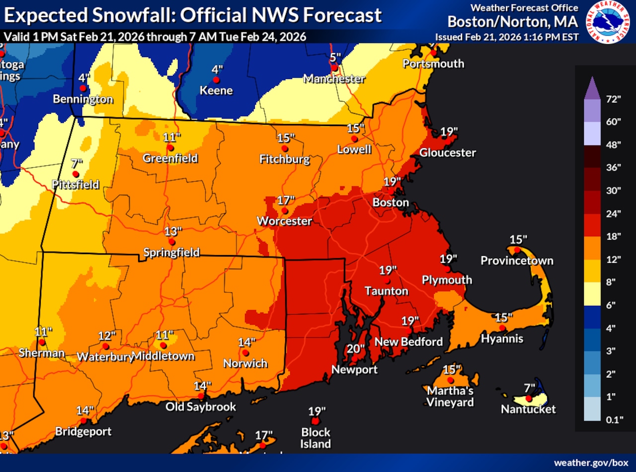 Expected snowfall