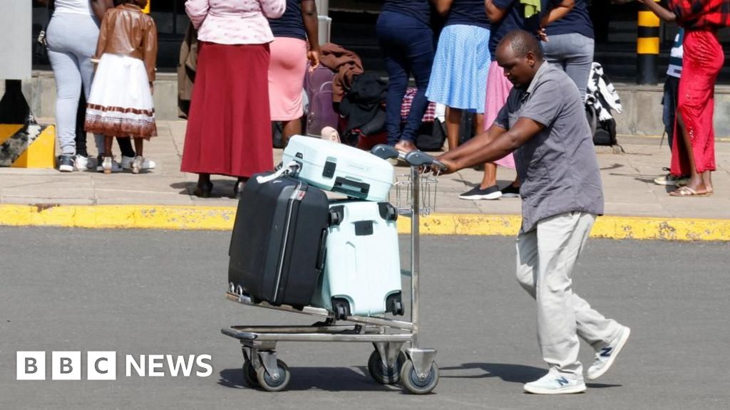 Kenya strike delays flights at international hub airport - BBC