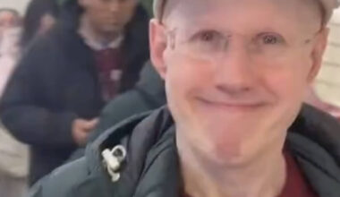 Moment pro-Palestine activist targets Jewish Little Britain star Matt Lucas at London Tube station