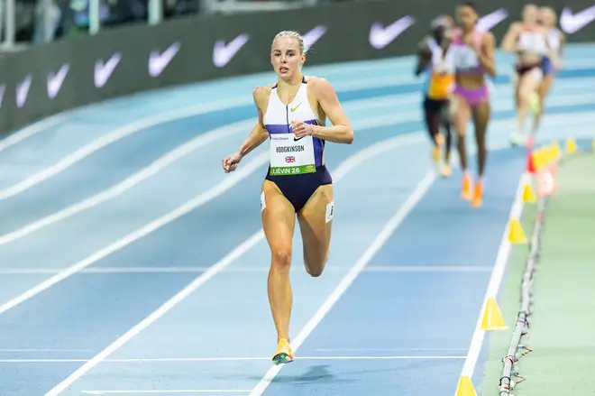 Britain's Keely Hodgkinson competes in the 800m women's final