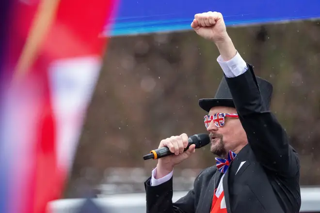Britain First a far right group marched through Manchester city centre.