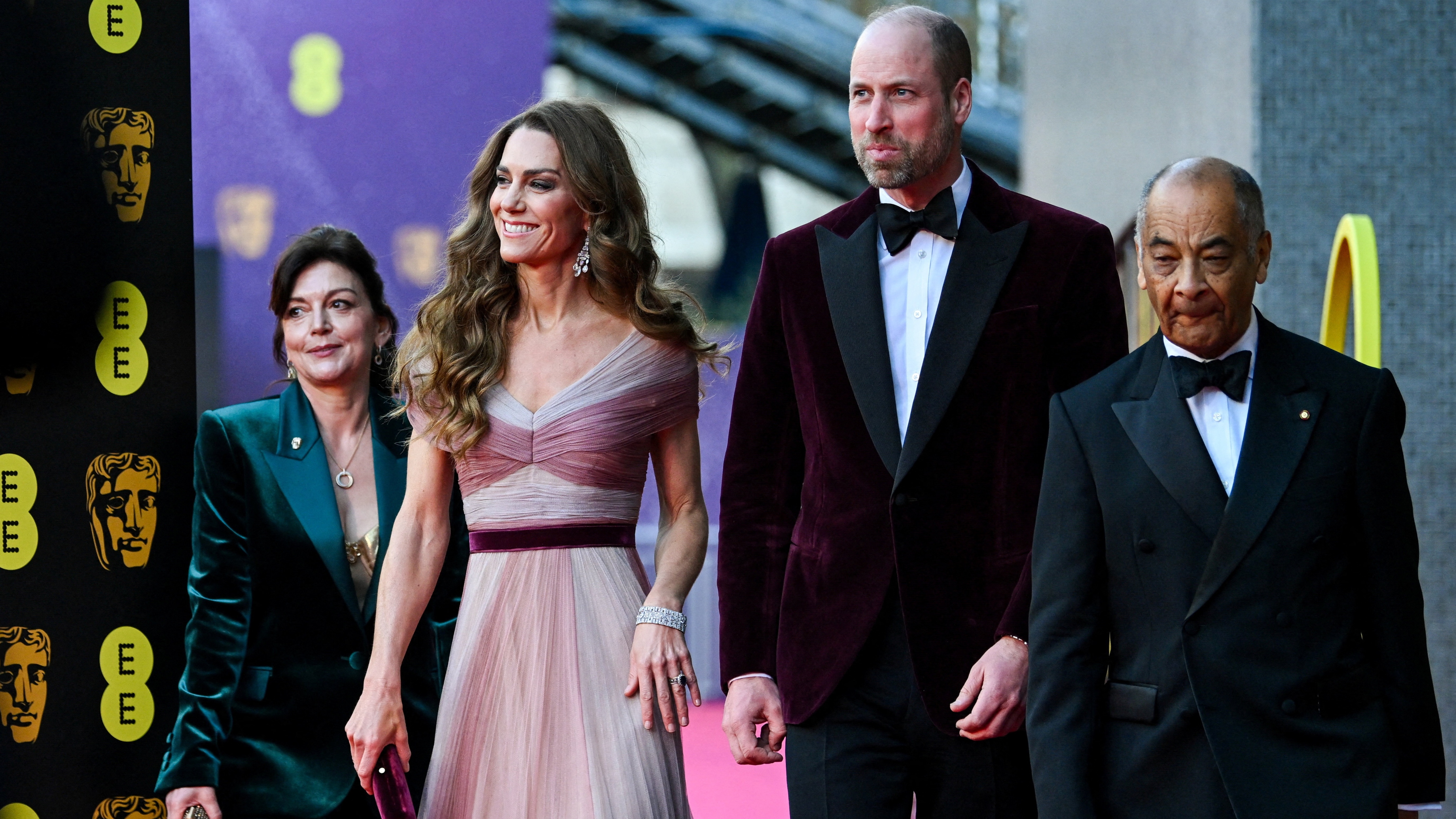 Kate Middleton and Prince William smile as they attend the BAFTAs 2026