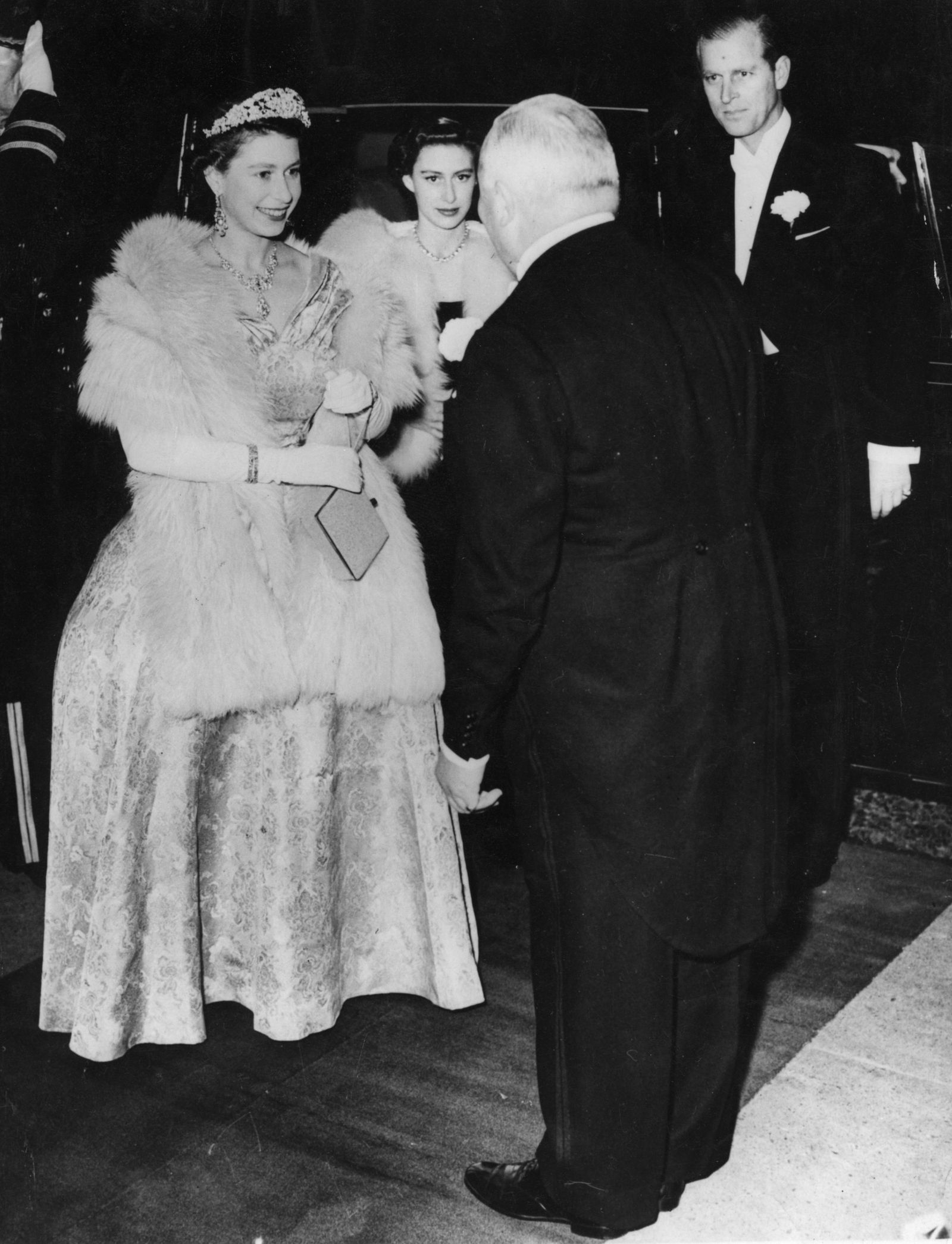 Image may contain Elizabeth II Philip Tomalin Princess Margaret Countess of Snowdon Person Adult Wedding and Clothing