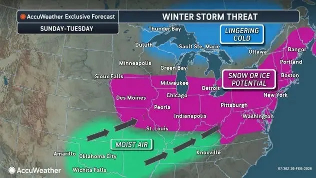 A storm will spread snow and ice across the Midwest and Northeast early next week, forecasters said.