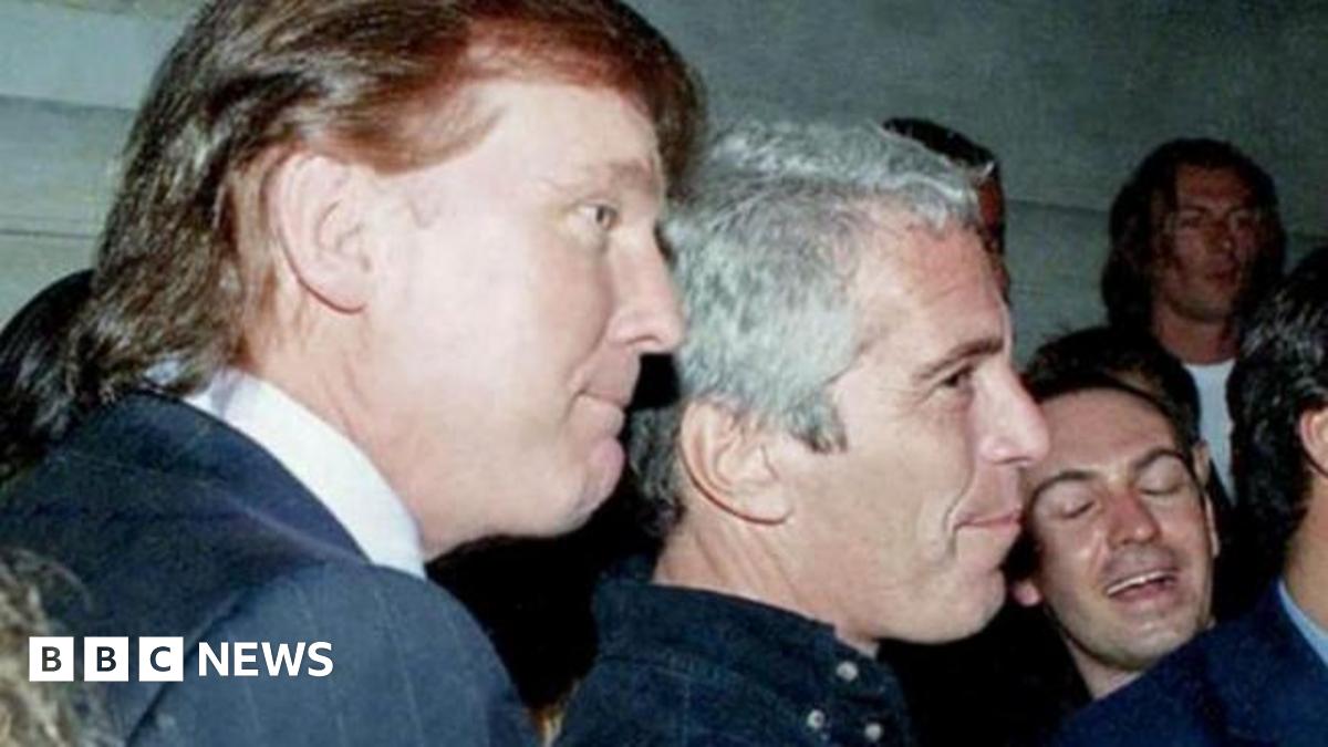 A historical photo of Donald Trump and Jeffrey Epstein together at an event