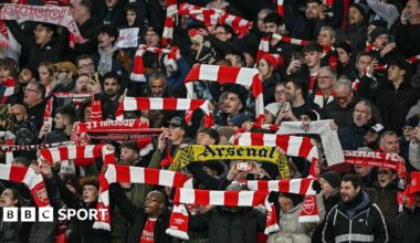 Arsenal supporters in the stadium