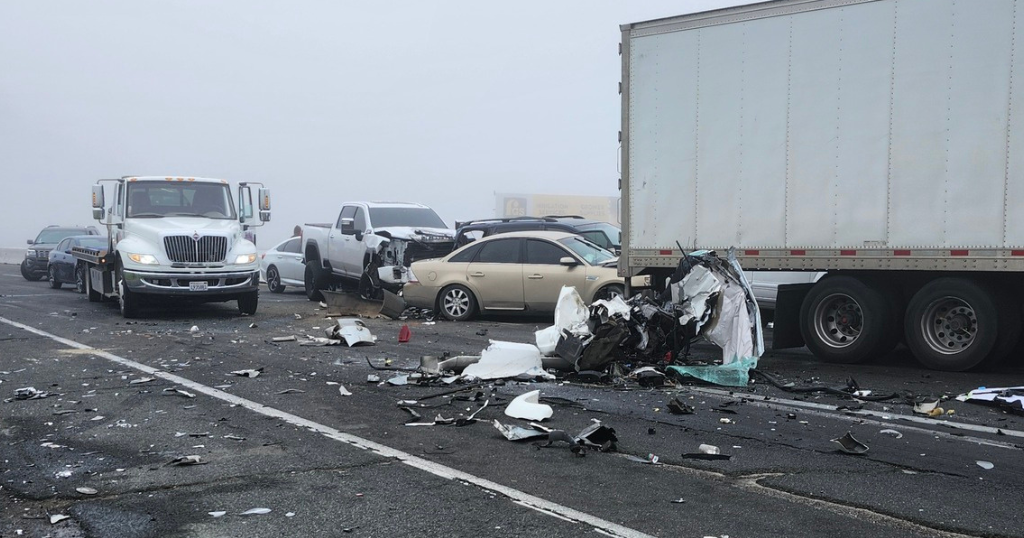 59-vehicle pile up in foggy conditions closed major California highway for hours