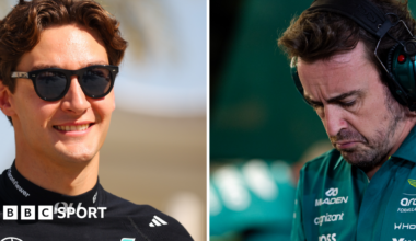 George Russell and Fernando Alonso