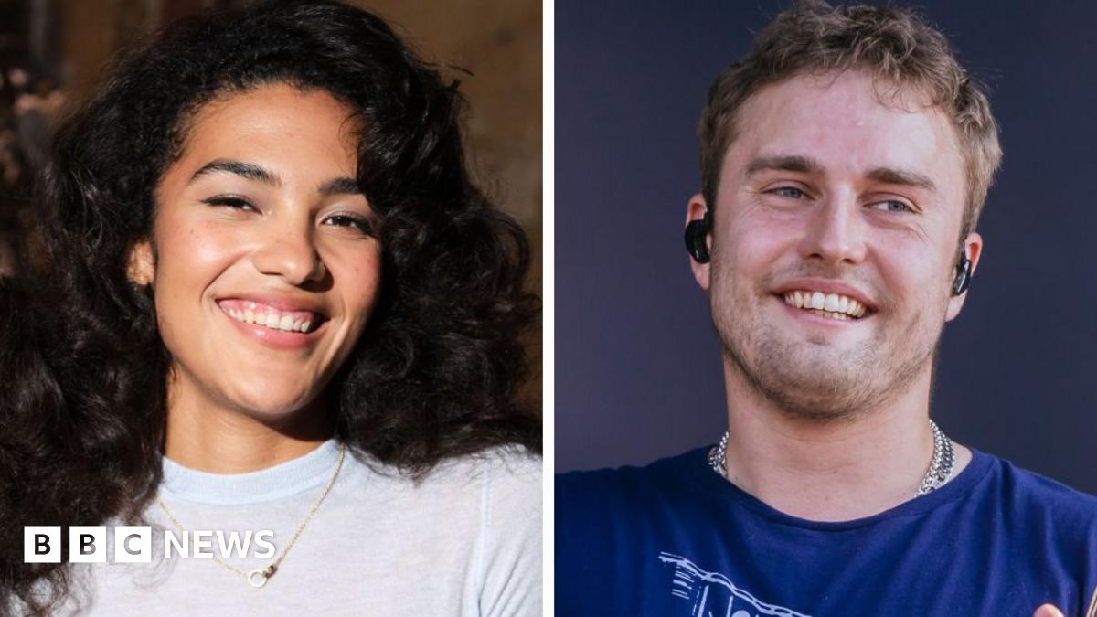 A split pic of Olivia Dean and Sam Fender