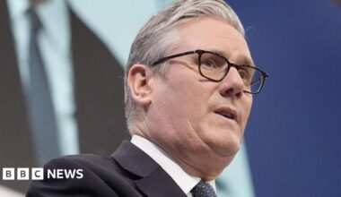 The Royal Navy aircraft carrier HMS Prince of Wales is pictured entering a port in Japan during August 2025.