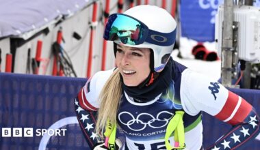 Lindsey Vonn after completing her second training run